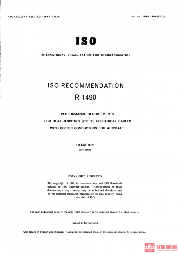 ISO/R 1490:1970 PDF