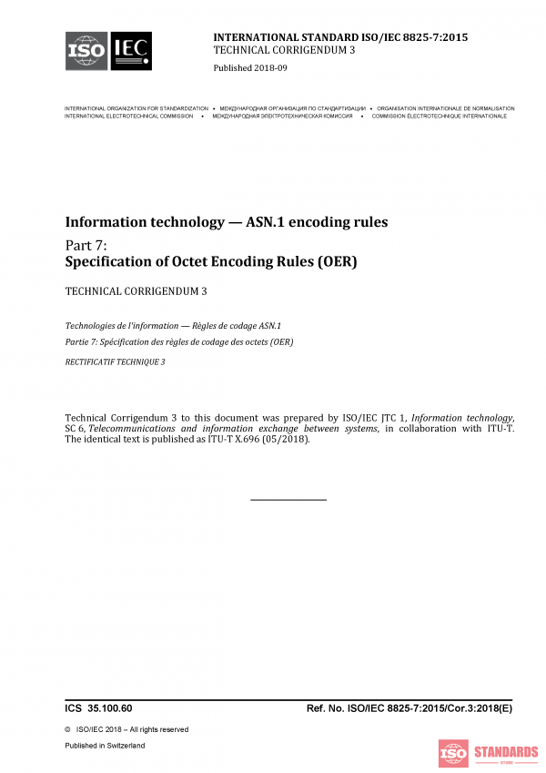 ISO/IEC 8825-7:2015/Cor 3:2018 PDF