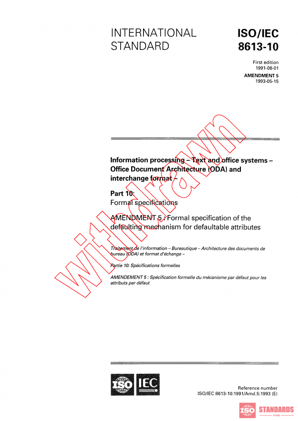 ISO/IEC 8613-10:1991/AMD5:1993 PDF