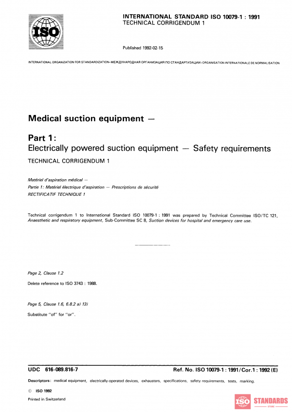 ISO 10079-1:1991/Cor 1:1992 PDF