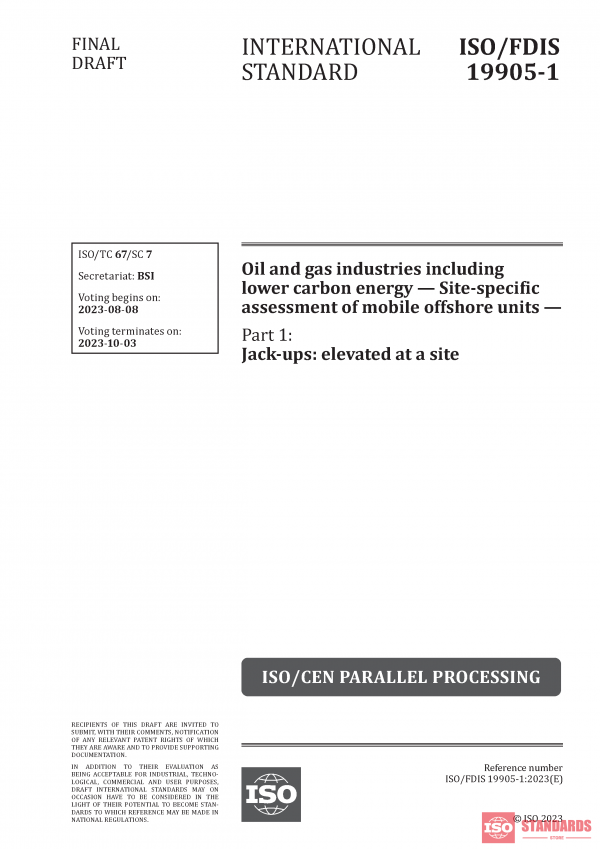 ISO/FDIS 19905 Draft – 1:2023 PDF
