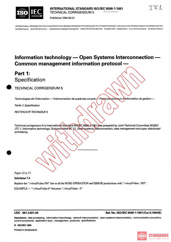 ISO/IEC 9596-1:1991/COR5:1994 PDF