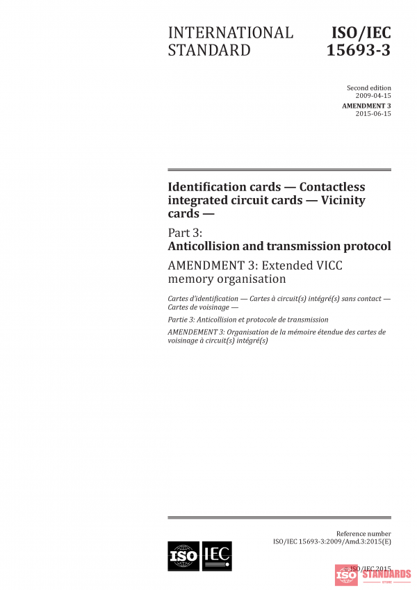 ISO/IEC 15693-3:2009/Amd 3:2015 PDF