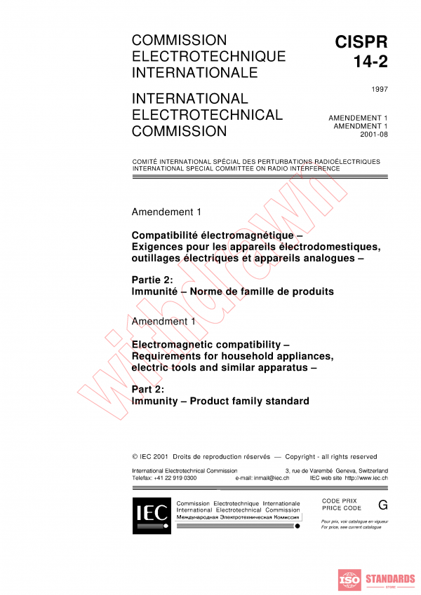 CISPR 14-2:1997/AMD1:2001 PDF