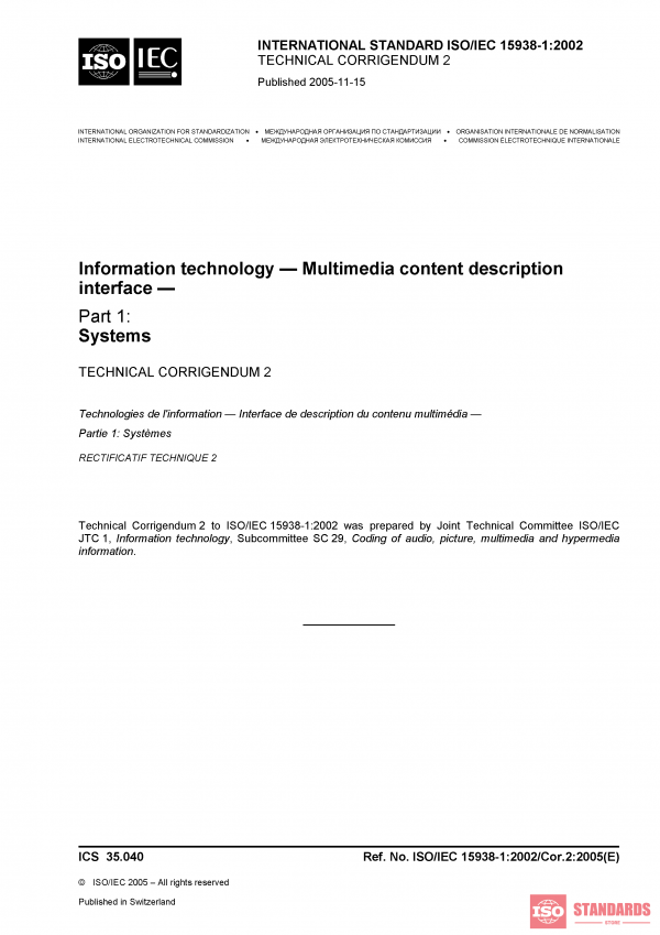 ISO/IEC 15938-1:2002/COR2:2005 PDF