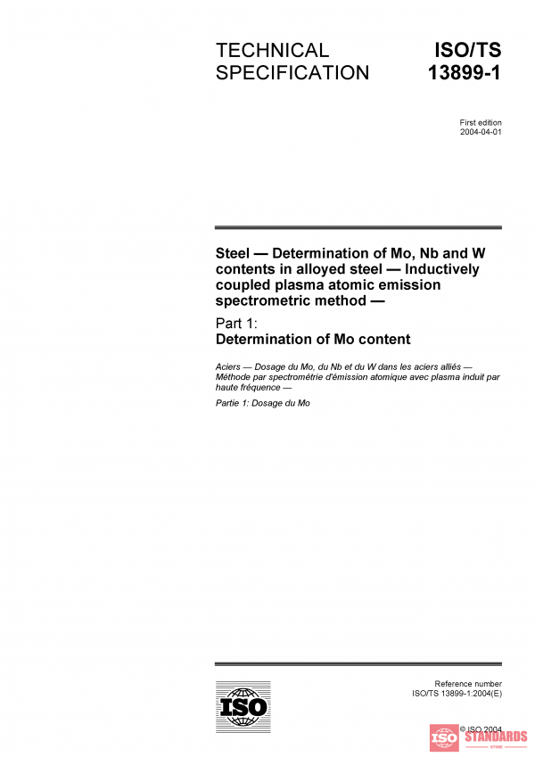ISO/TS 13899-1:2004 PDF