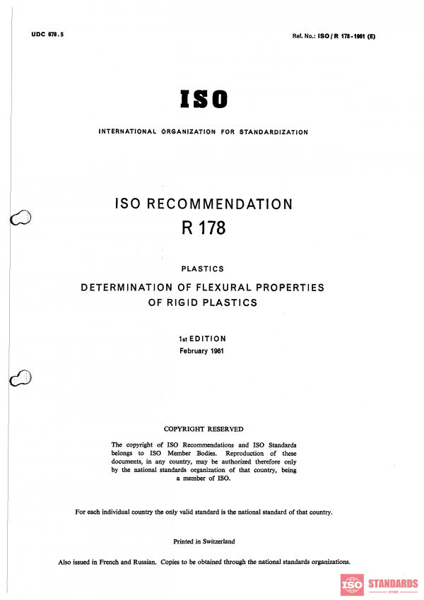 ISO/R 178:1961 PDF