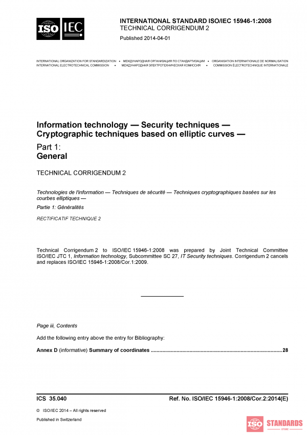 ISO/IEC 15946-1:2008/COR2:2014 PDF