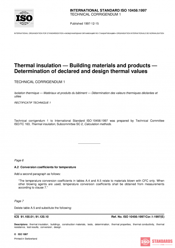 ISO 10456:1997/Cor 1:1997 PDF