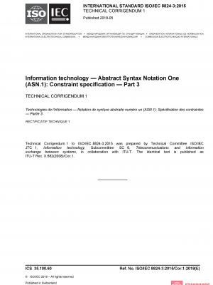 ISO/IEC 8824-3:2015/Cor 1:2018 PDF