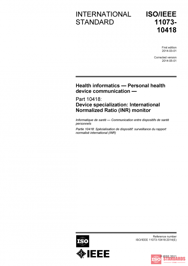 ISO/IEEE 11073-10418:2014 PDF