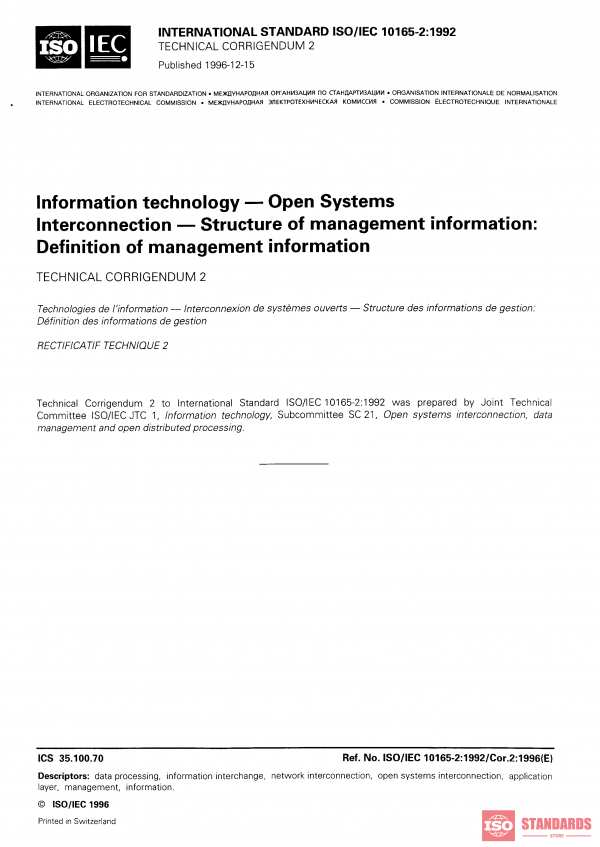 ISO/IEC 10165-2:1992/COR2:1996 PDF