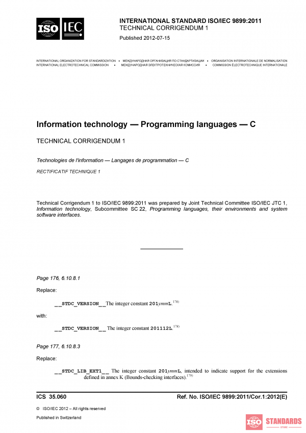 ISO/IEC 9899:2011/Cor 1:2012 PDF