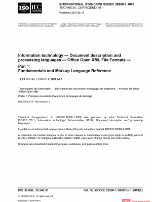 ISO/IEC 29500-1:2008/Cor 1:2010 PDF