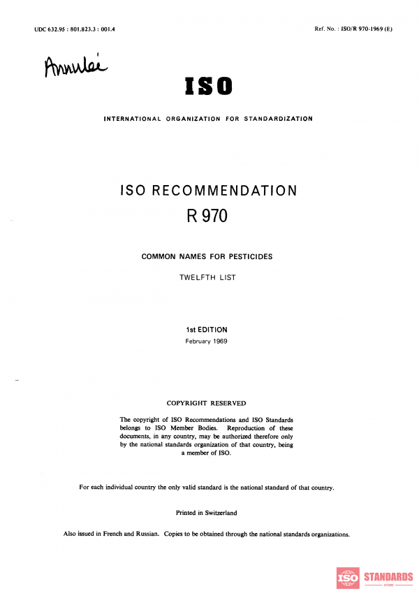 ISO/R 970:1969 PDF