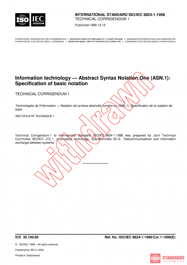 ISO/IEC 8824-1:1998/COR1:1999 PDF