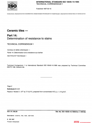 ISO 10545-14:1995/Cor 1:1997 PDF