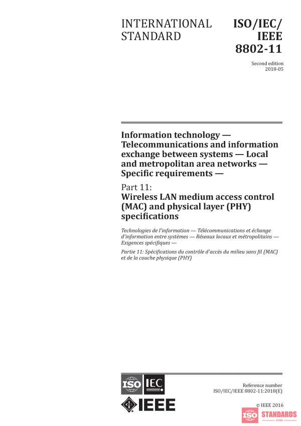 ISO/IEC/IEEE 8802-11:2018 PDF