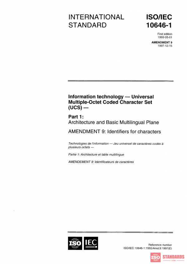 ISO/IEC 10646-1:1993/Amd 9:1997 PDF