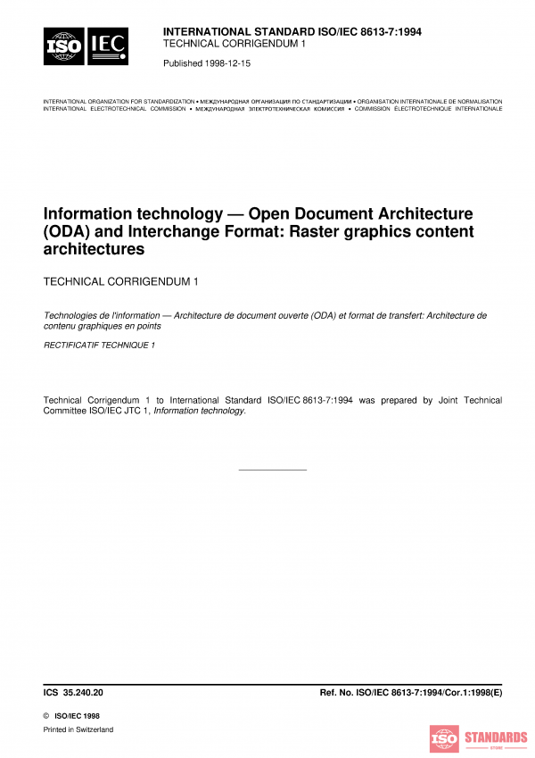 ISO/IEC 8613-7:1994/COR1:1998 PDF