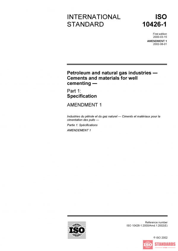 ISO 10426-1:2000/Amd 1:2002 PDF