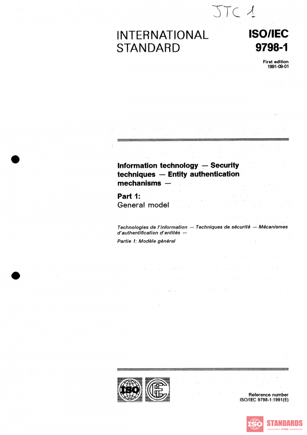 ISO/IEC 9798-1:1991 PDF