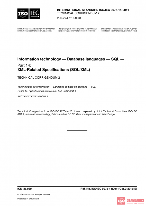 ISO/IEC 9075-14:2011/COR2:2015 PDF