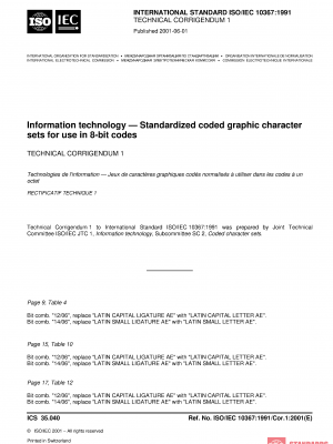 ISO/IEC 10367:1991/COR1:2001 PDF