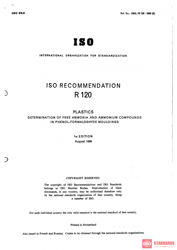 ISO/R 120:1959 PDF