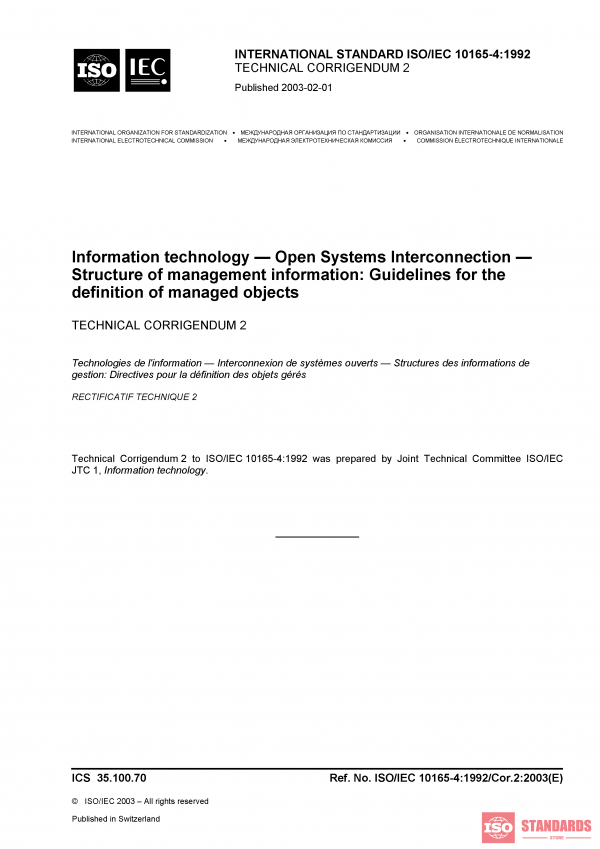 ISO/IEC 10165-4:1992/Cor 2:2003 PDF