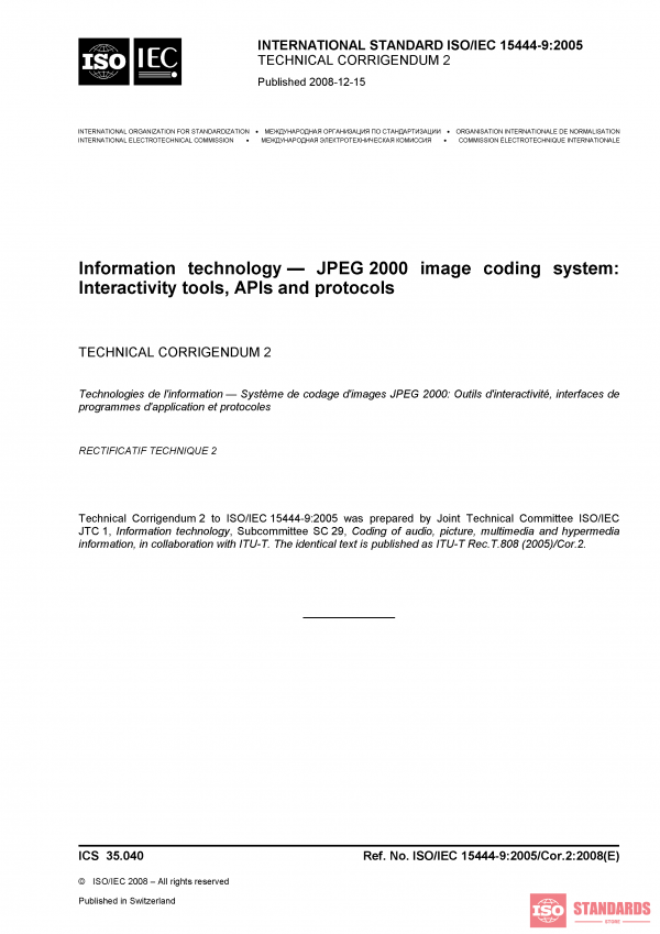 ISO/IEC 15444-9:2005/COR2:2008 PDF