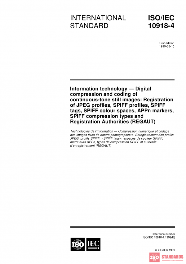 ISO/IEC 10918-4:1999 PDF