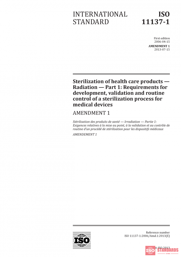ISO 11137-1:2006/Amd 1:2013 PDF