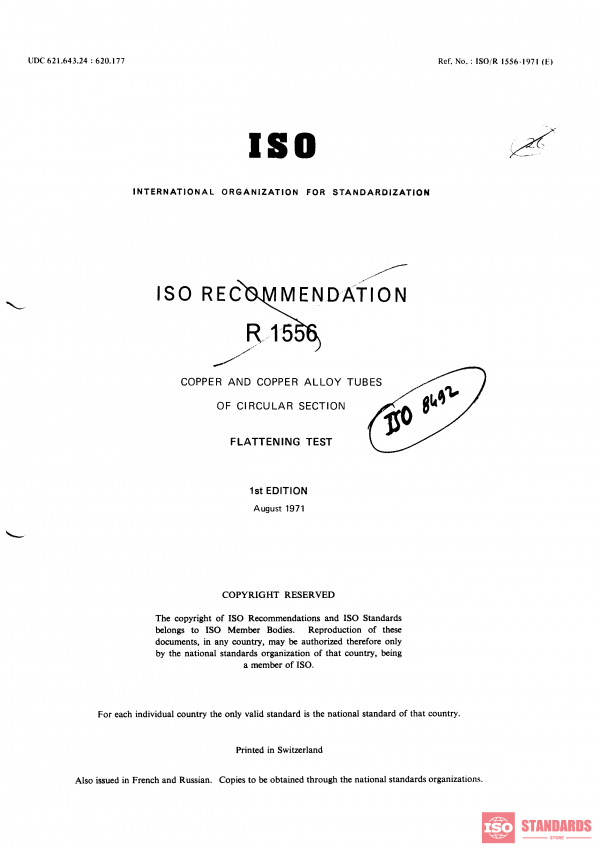 ISO/R 1556:1971 PDF