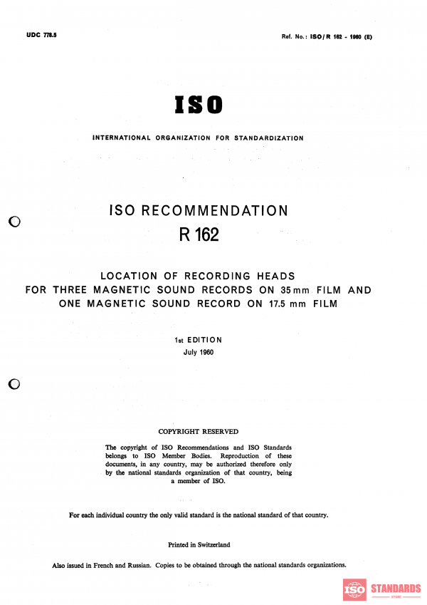 ISO/R 162:1960 PDF
