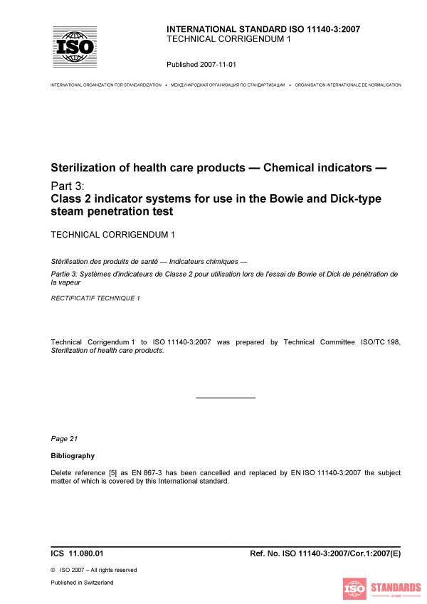 ISO 11140-3:2007/Cor 1:2007 PDF