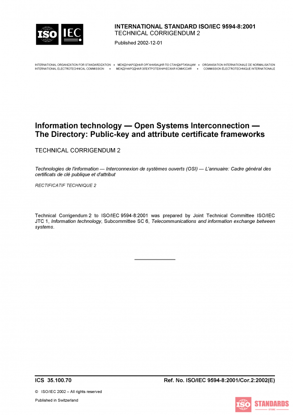 ISO/IEC 9594-8:2001/Cor 2:2002 PDF