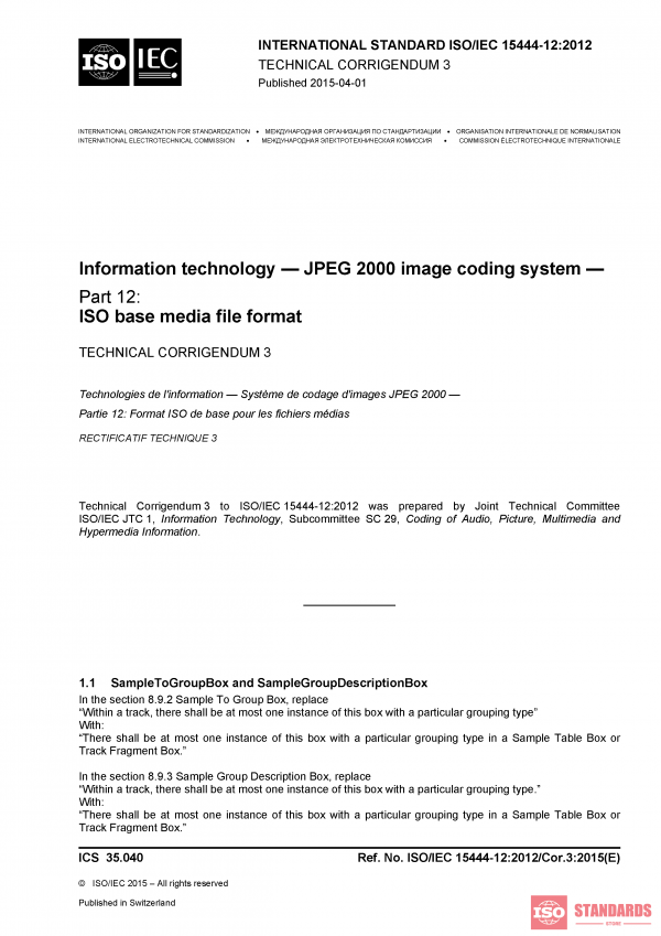 ISO/IEC 15444-12:2012/Cor 3:2015 PDF