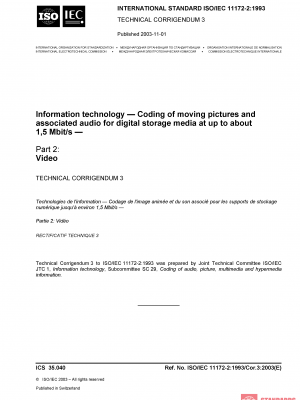 ISO/IEC 11172-2:1993/COR3:2003 PDF