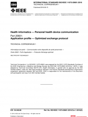 ISO/IEEE 11073-20601:2016/Cor 1:2016 PDF