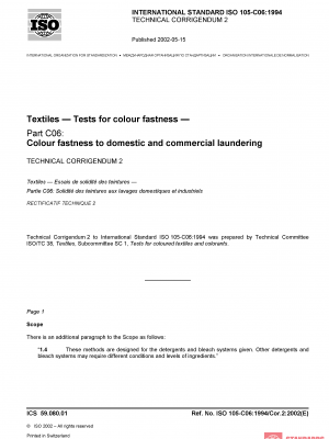 ISO 105-C06:1994/Cor 2:2002 PDF