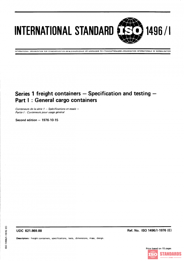 ISO 1496-1:1976 PDF