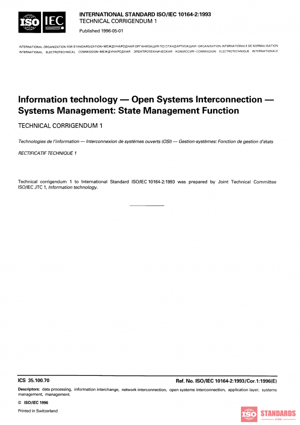 ISO/IEC 10164-2:1993/COR1:1996 PDF