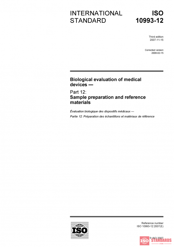 ISO 10993-12:2007 PDF