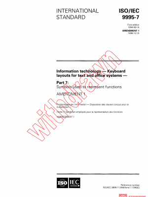 ISO/IEC 9995-7:1994/AMD1:1996 PDF