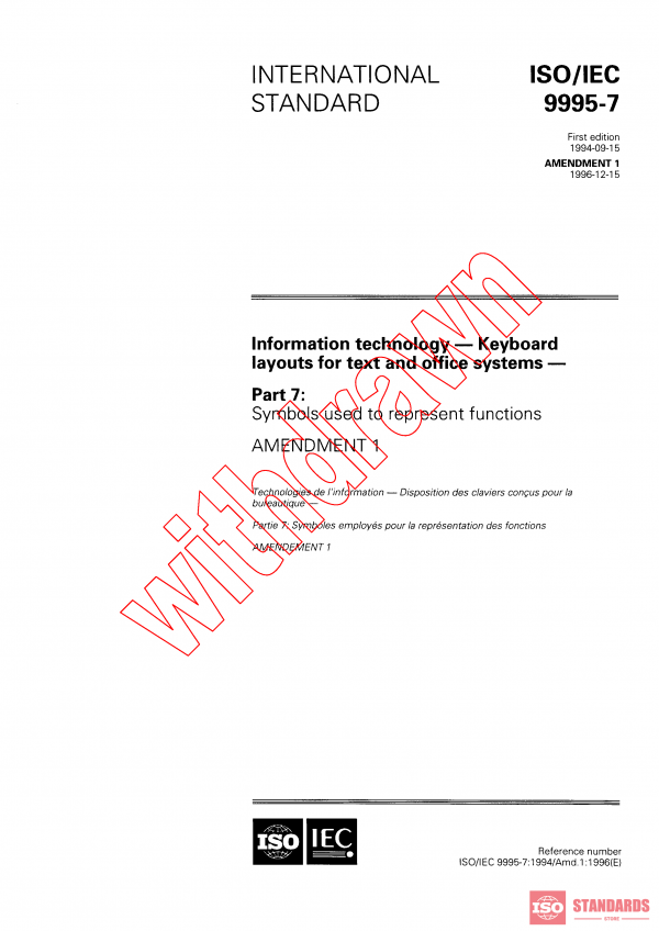 ISO/IEC 9995-7:1994/AMD1:1996 PDF