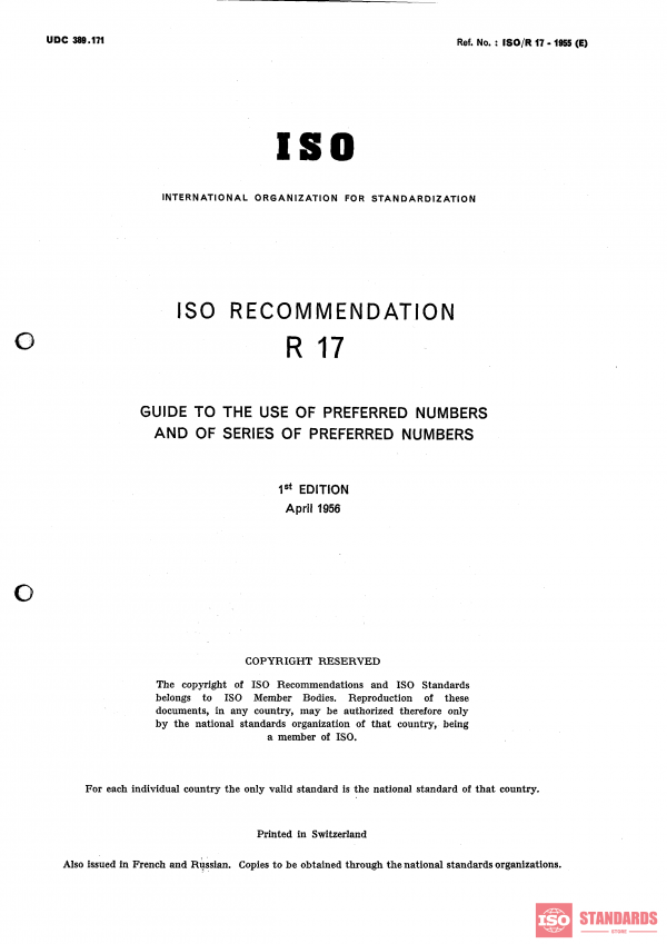 ISO/R 17:1955 PDF