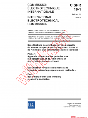 CISPR 16-1:1999+AMD1:2002 CSV PDF