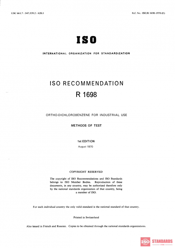 ISO/R 1698:1970 PDF