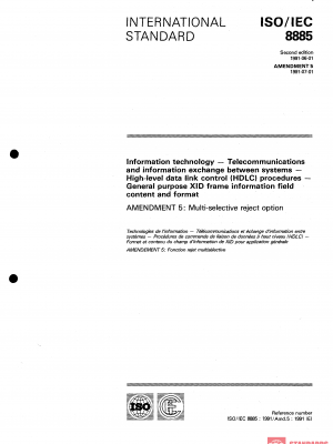 ISO/IEC 8885:1991/Amd 5:1991 PDF